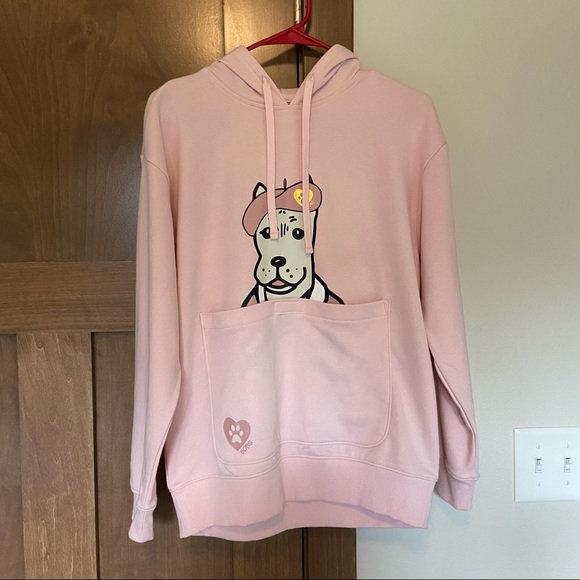 BNWT Skechers BOBS Bonjour Pooch Pocket Fleece Hoodie Light Pink Size S - Picture 4 of 10